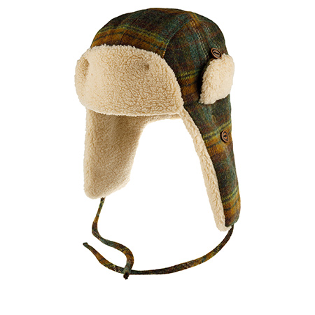 Шапка STETSON арт. 9290308 BOMBER CAP WOOL CHECK (коричневый / желтый)