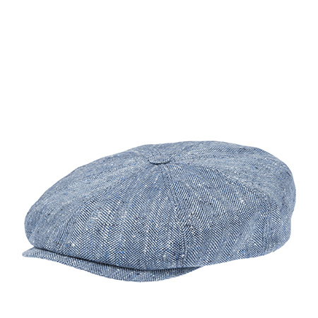 Кепка STETSON арт. 6812501 8-PANEL CAP SILK/LINEN HERRINGBONE (светло-синий / голубой)