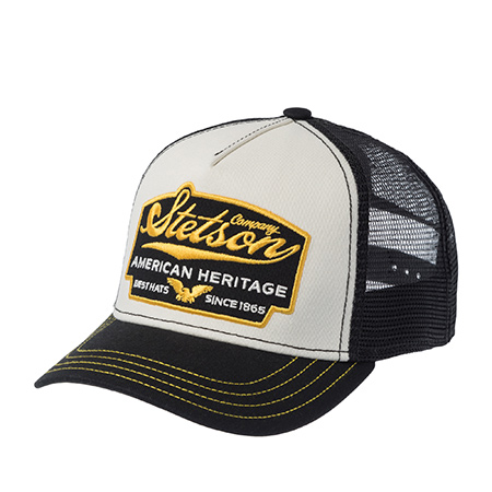 Бейсболка STETSON арт. 7751103K TRUCKER CAP AMERICAN HERITAGE (черный / белый)