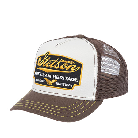 Бейсболка STETSON арт. 7751103K TRUCKER CAP AMERICAN HERITAGE (коричневый / белый)