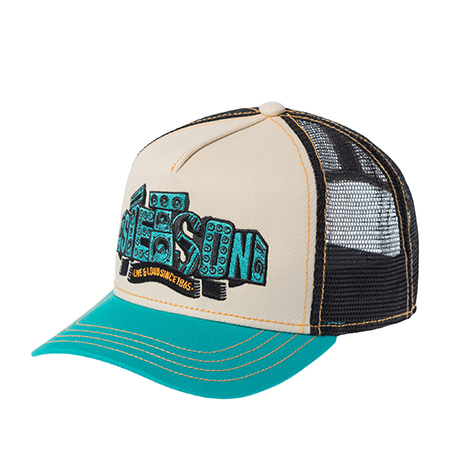 Бейсболка STETSON арт. 7741121K TRUCKER CAP SOUNDBOX (кремовый / бирюзовый)
