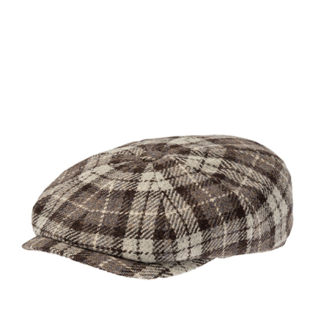 Кепка STETSON арт. 6840344 HATTERAS SUSTAINABLE HARRIS TWEED UNDYED VIRGIN WOOL (светло-серый / коричневый / белый)