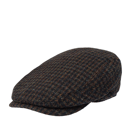 Кепка STETSON арт. 6380212 DRIVER CAP HOUNDSTOOTH HARRIS TWEED (черный / коричневый)