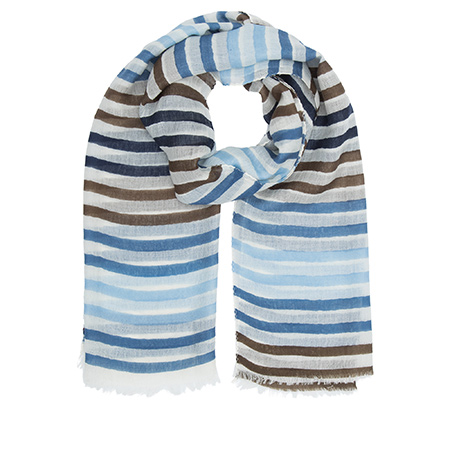 Шарф STETSON арт. 9199346 SCARF SUMMER STRIPES (белый / коричневый / синий)