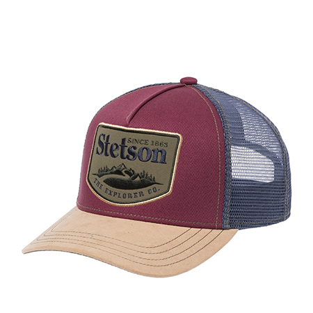 Бейсболка STETSON арт. 7741168 TRUCKER CAP EXPLORER CO. (бордовый / бежевый)