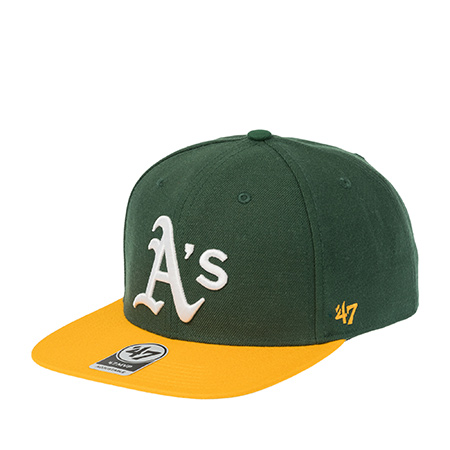 Бейсболка 47 BRAND арт. B-SRSTT18WBP-DGC Oakland Athletics MLB (зеленый / желтый)
