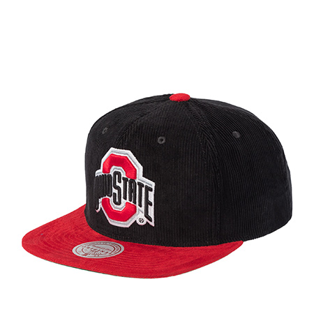 Бейсболка MITCHELL NESS арт. HS10401-OSTBLCK Ohio State NCAA (черный / красный)