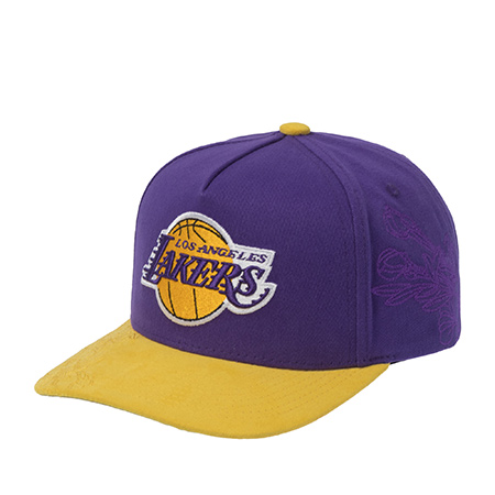 Бейсболка MITCHELL NESS арт. HP11495-LALPURP Los Angeles Lakers NBA (фиолетовый / желтый)