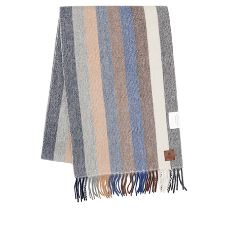 Шарф AMANDA CHRISTENSEN арт. 440417 SCARF (серый / коричневый / синий)
