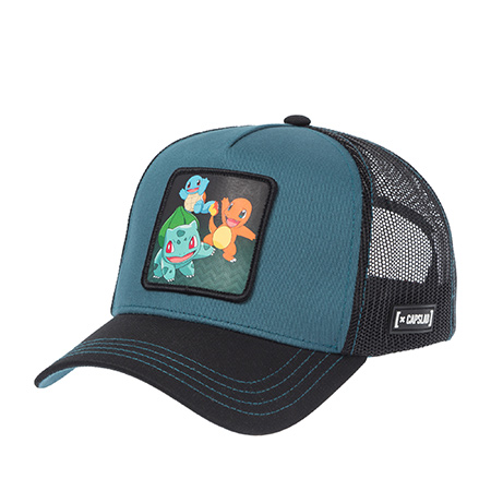 Бейсболка CAPSLAB арт. CL/PKM6/1/CT/STA Pokemon Bulbasaur, Charizard and Squirtle (бирюзовый / черный)