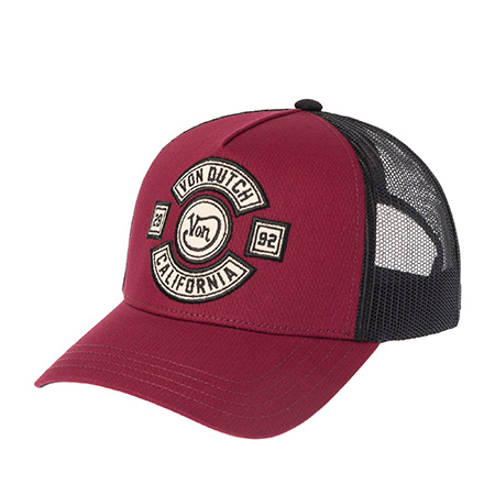 Бейсболка VON DUTCH арт. VD/0/CAS1/BIK/BOR (бордовый / черный)