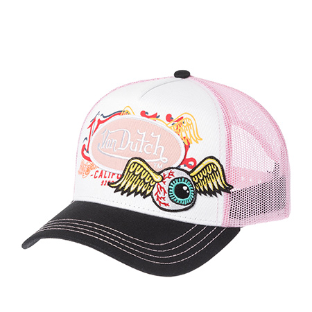 Бейсболка VON DUTCH арт. VD/0/CAS1/PAT/PIN  (розовый / черный)