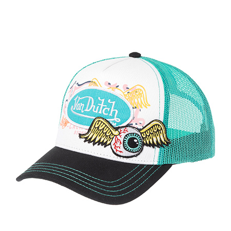 Бейсболка VON DUTCH арт. VD/0/CAS1/PAT/GRE  (мятный / черный)