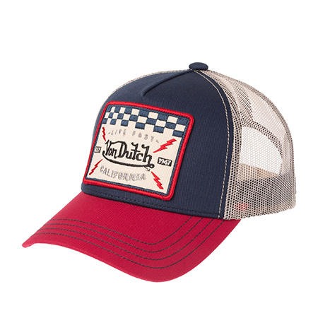 Бейсболка VON DUTCH арт. VD/0/CAS1/SQUARE16  (темно-синий / красный)