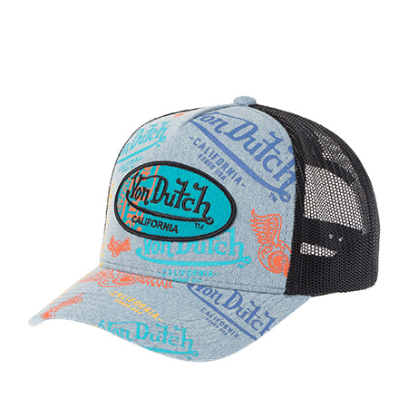 Бейсболка VON DUTCH арт. VD/1/CT/CAFE09  (голубой / серый)