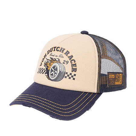 Бейсболка VON DUTCH арт. VD/1/CT/CREW/32  (кремовый / темно-синий)