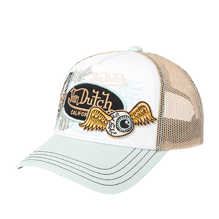 Бейсболка VON DUTCH арт. VD/1/CT/PATCHES/16  (кремовый / белый)
