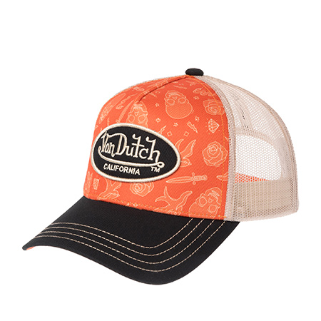 Бейсболка VON DUTCH арт. VD/1/CT/SUBL/14  (оранжевый / черный)