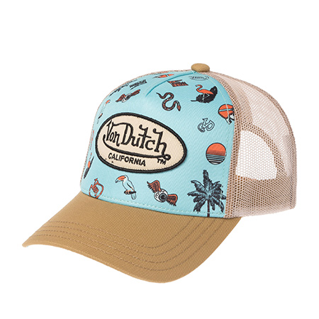 Бейсболка VON DUTCH арт. VD/1/CT/SUBL/15 (голубой / горчичный)