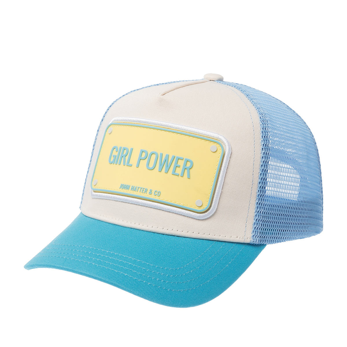 Бейсболка JOHN HATTER арт. R-1120-L00 Girl Power (голубой / белый)