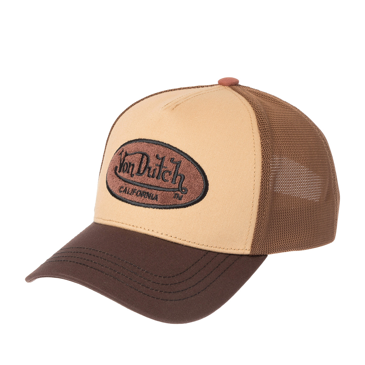 Бейсболка VON DUTCH арт. VD/1/CB/TERRYLOG01  (бежевый / коричневый)