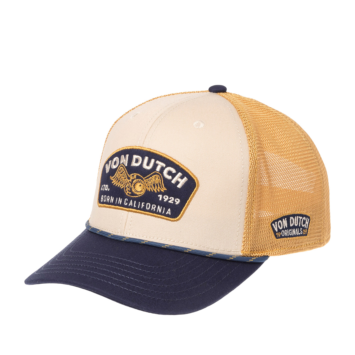 Бейсболка VON DUTCH арт. VD/1/CS/SEM/07  (кремовый / темно-синий)