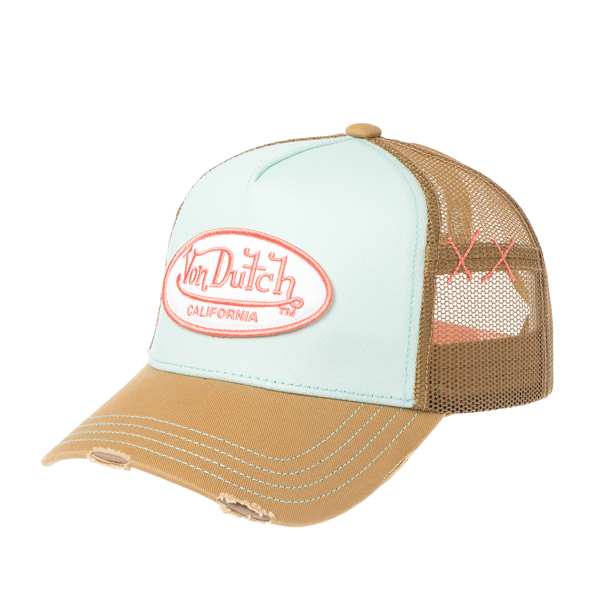 Бейсболка VON DUTCH арт. VD/1/CT/USED/11 (мятный / горчичный)