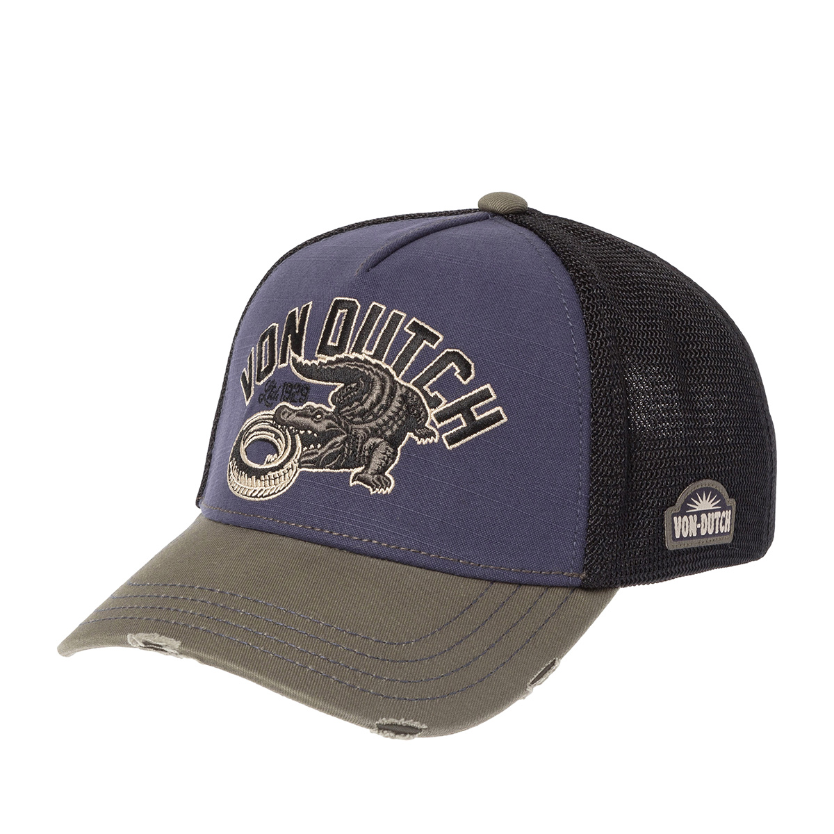 Бейсболка VON DUTCH арт. VD/1/PCB/WILD/10  (синий / оливковый)